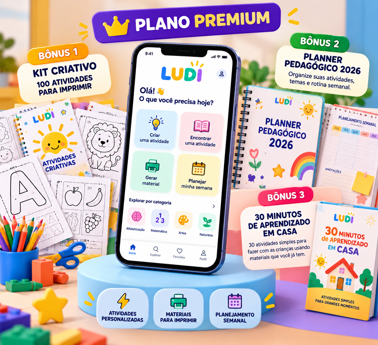 Plano Premium LUDI com aplicativo e três bônus